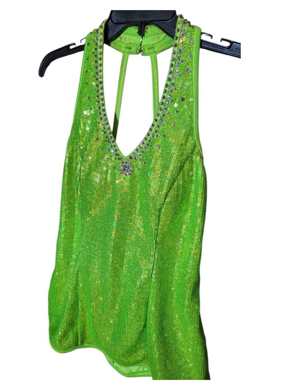 Custome Made Green Sequin Mini Dress  Majorette Competion Sheryl Wilds Dance